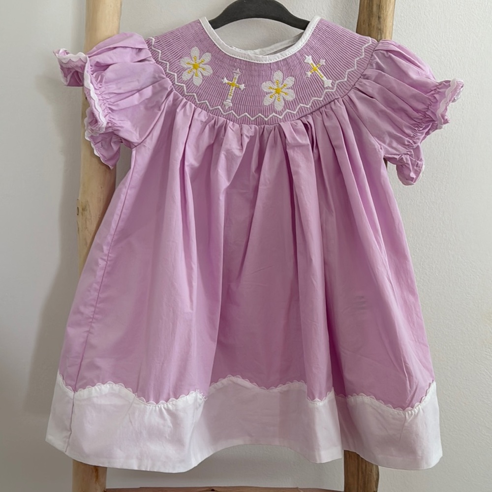 Charming Purple and White Baby Dress